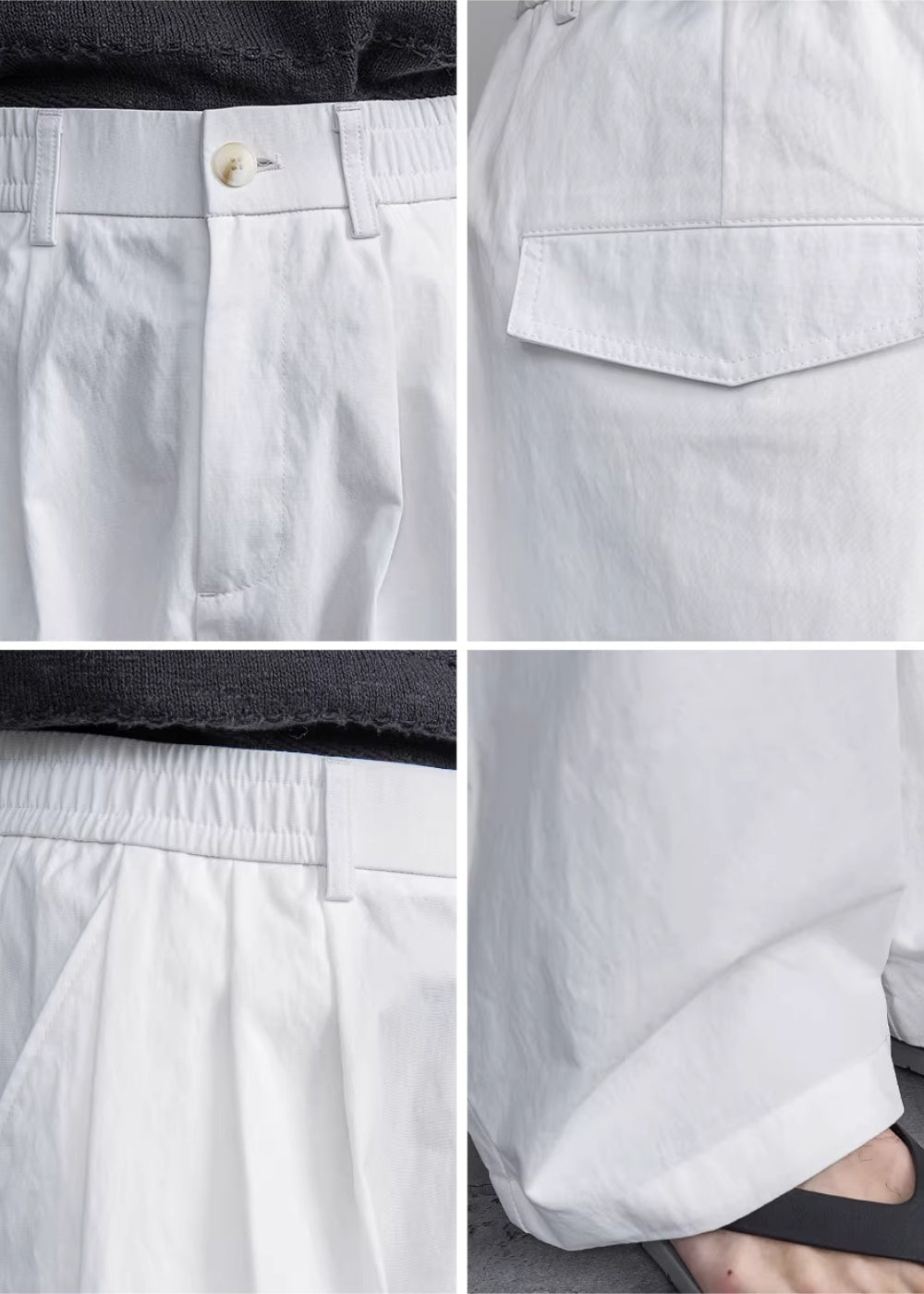 Airy Texture Wide Slacks #FS046