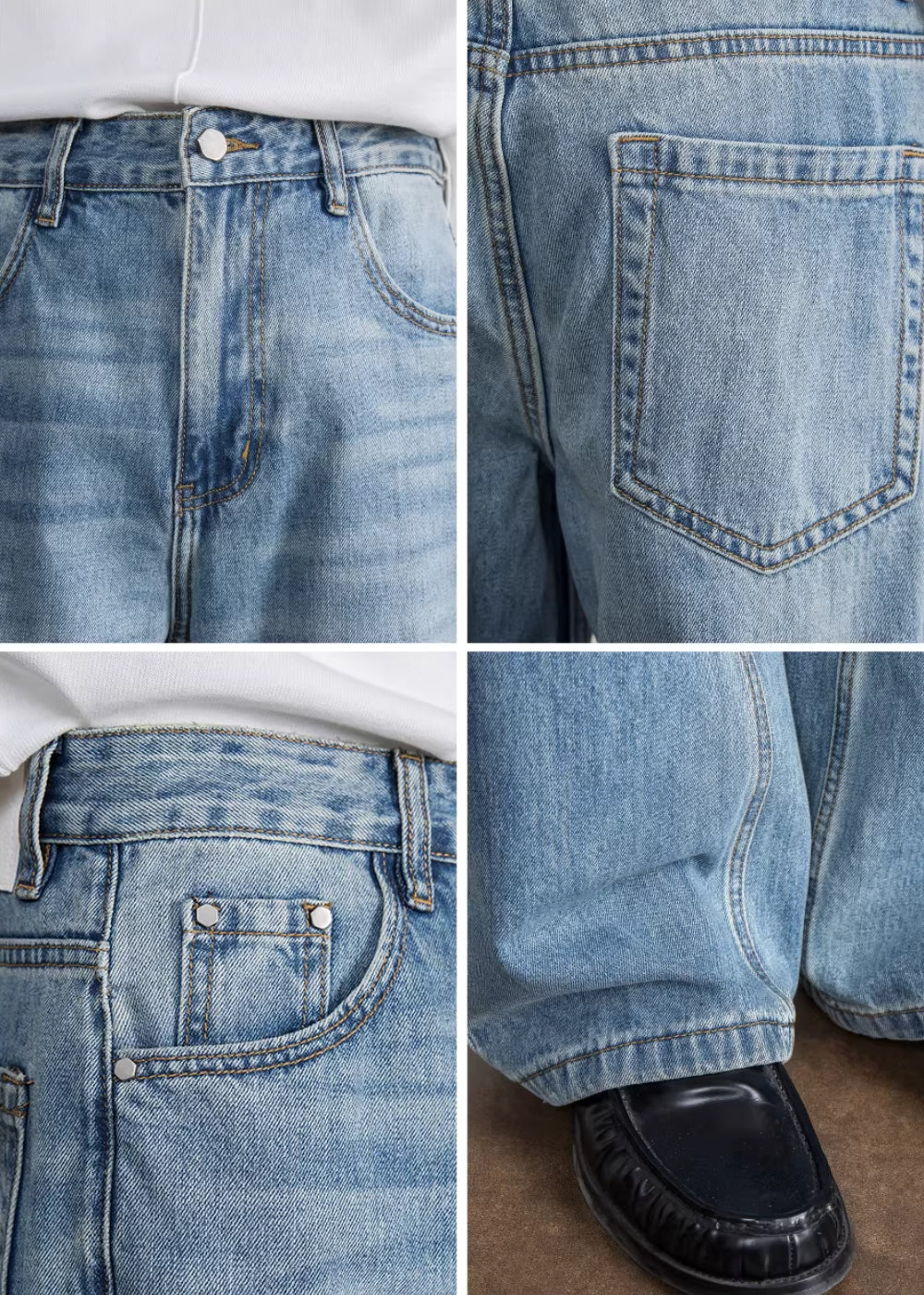 Vintage Blue Wide Denim #FS037