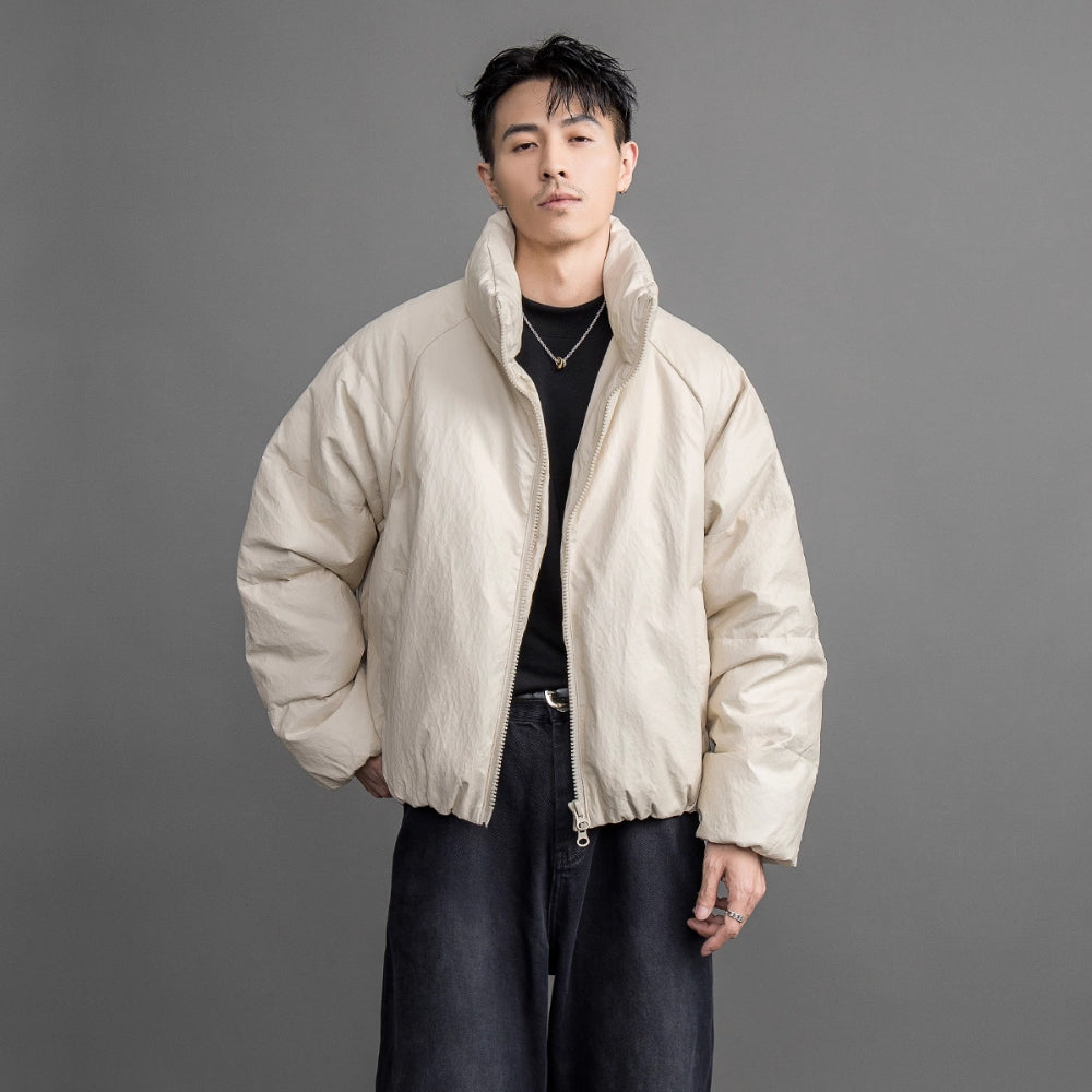 Matte Textured Short Down Jacket #FS019
