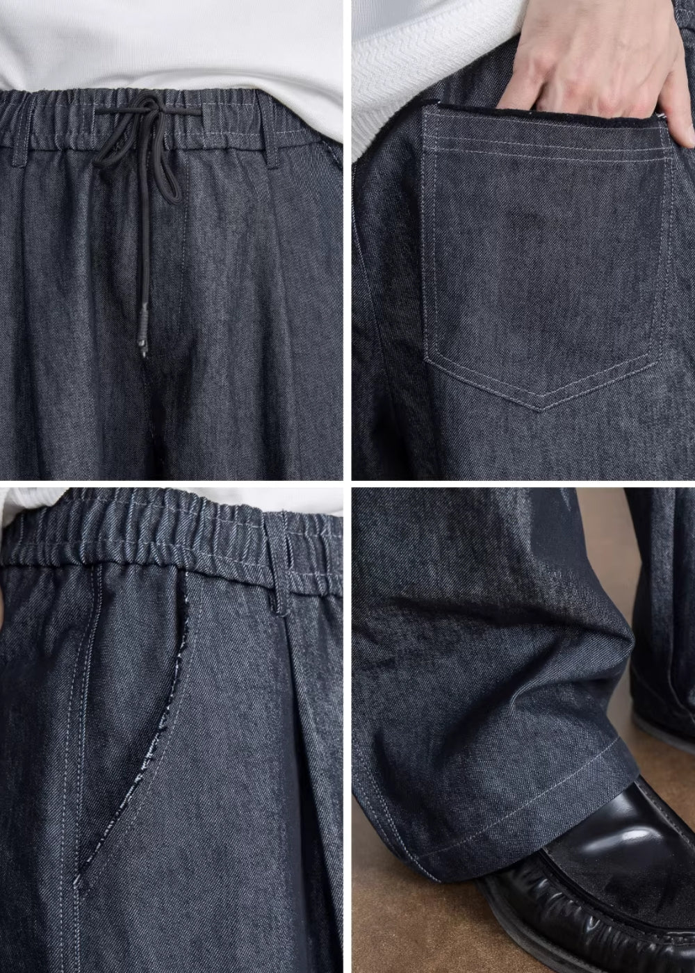 Dark Indigo Drape Denim #FS035