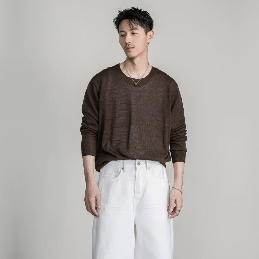 Soft Gauge Wool Crew Knit #FS050