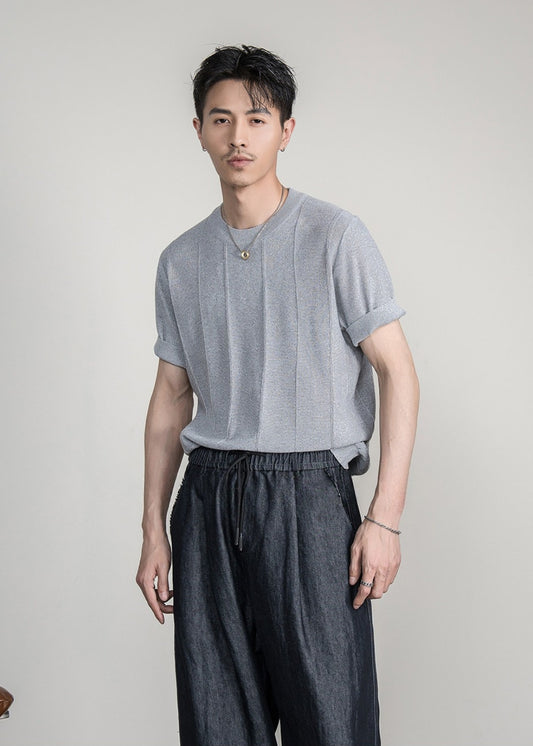 Breathable Knit Crew Neck T-Shirt #FS087