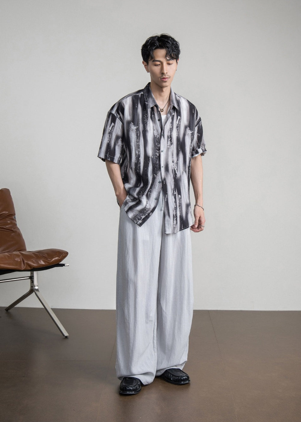 Tencel Blend Wide Drape Pants #FS093