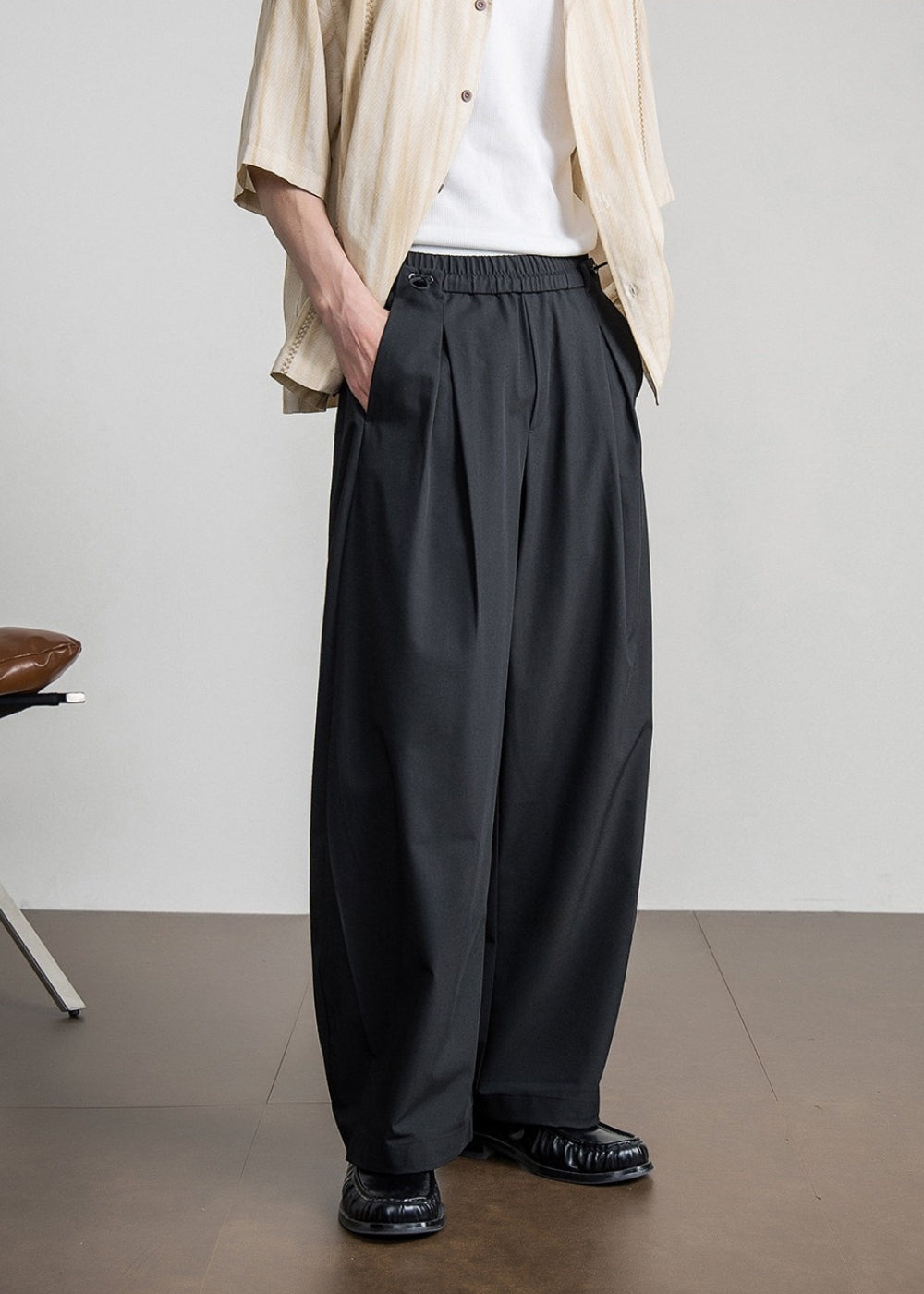 Smart Drape Wide Trousers  #FS097