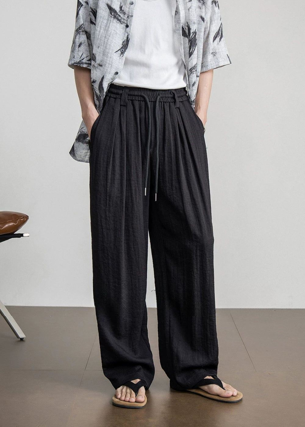 Breezy Crinkle Wide Pants  #FS106