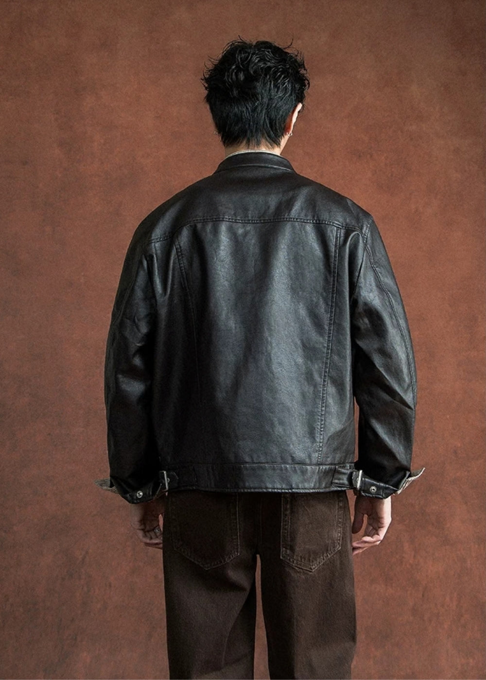Minimal Faux Leather Jacket  #SF004