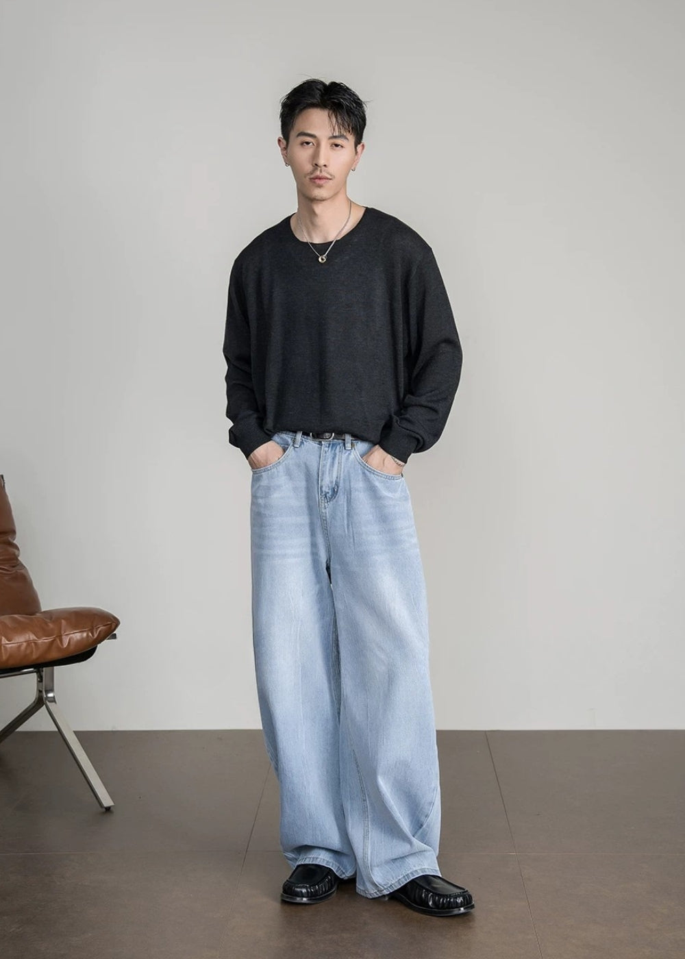 Soft Gauge Wool Crew Knit  #FS050