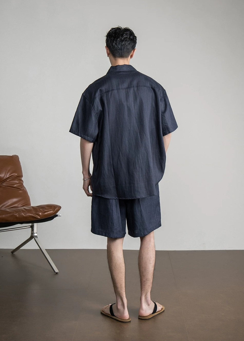 Cool Linen Blend Relaxed Short Set  #FS099