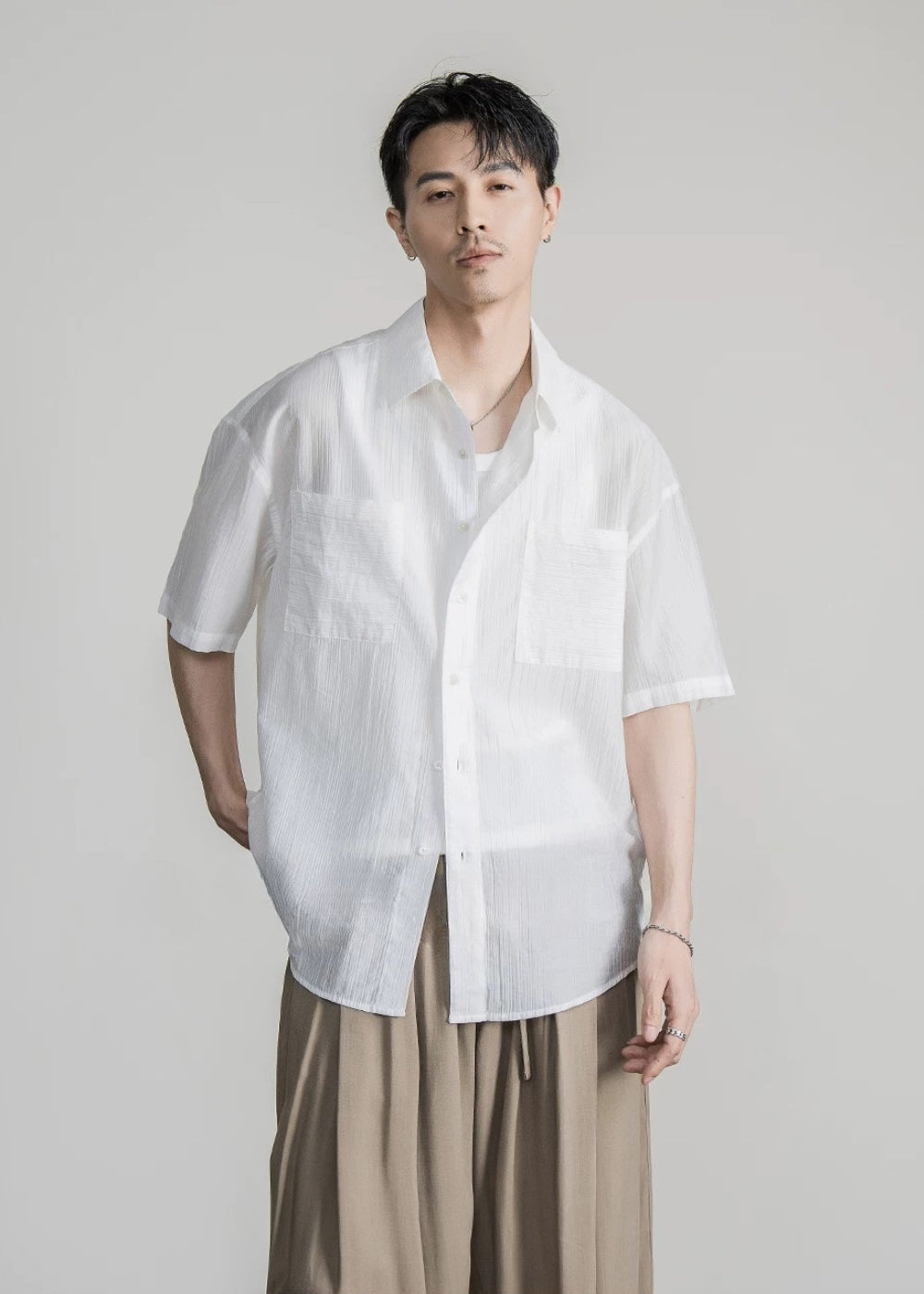 Soft Lyocell Oversized Shirt  #FS082
