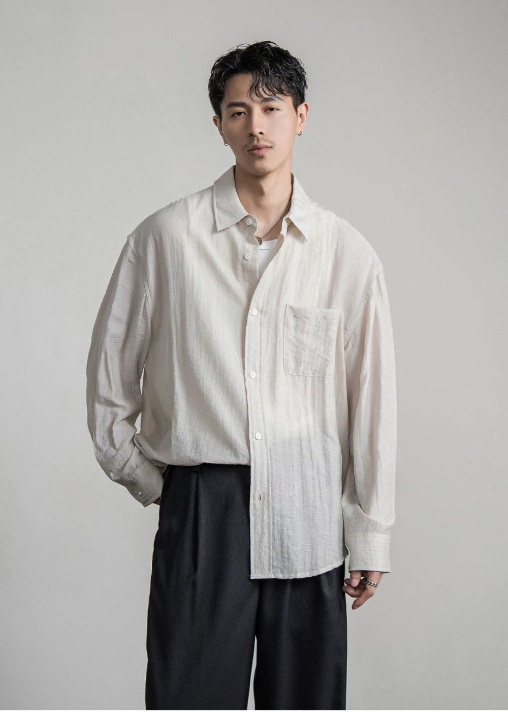 Airy Linen Relax Shirt  #FS030