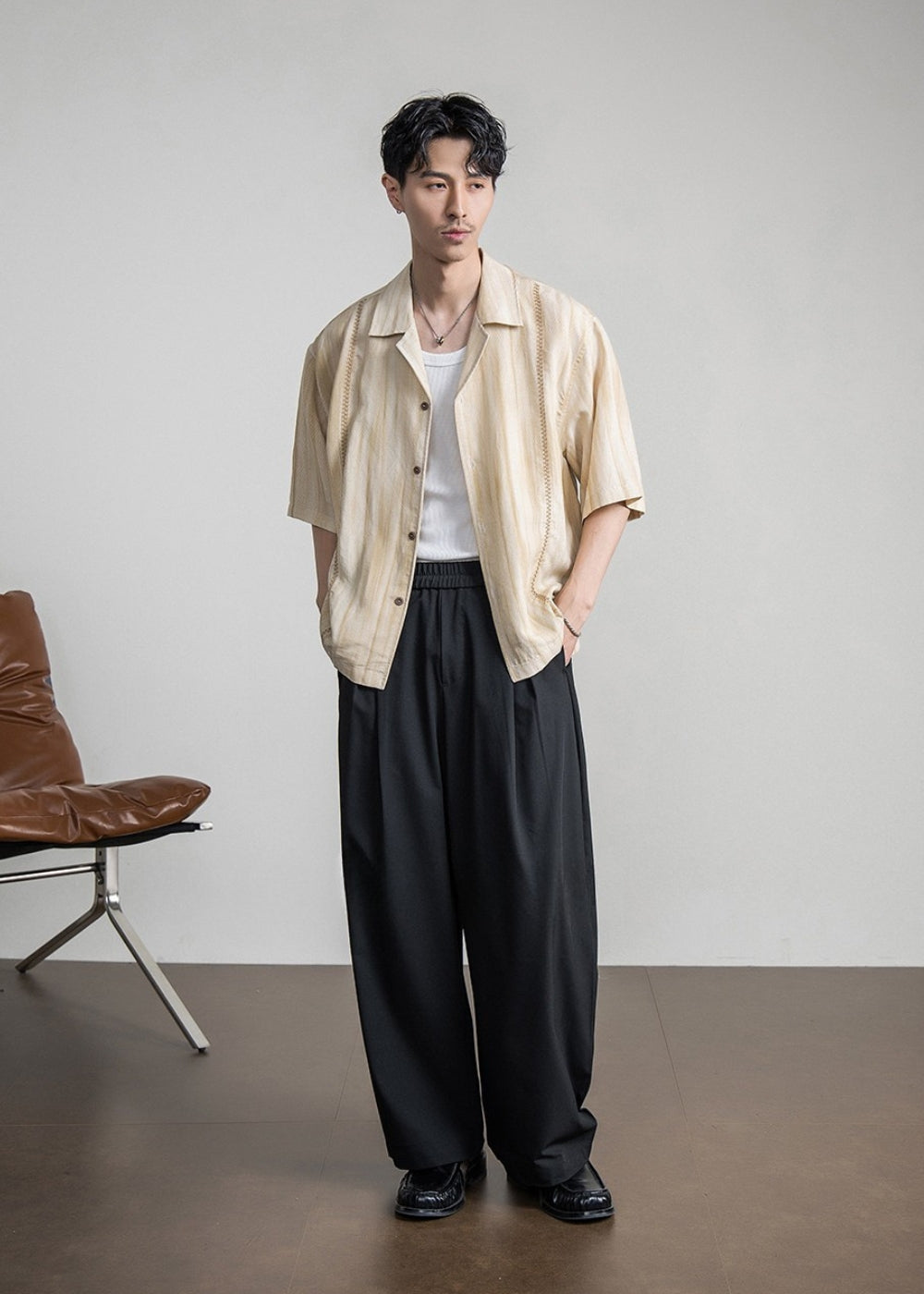 Smart Drape Wide Trousers  #FS097