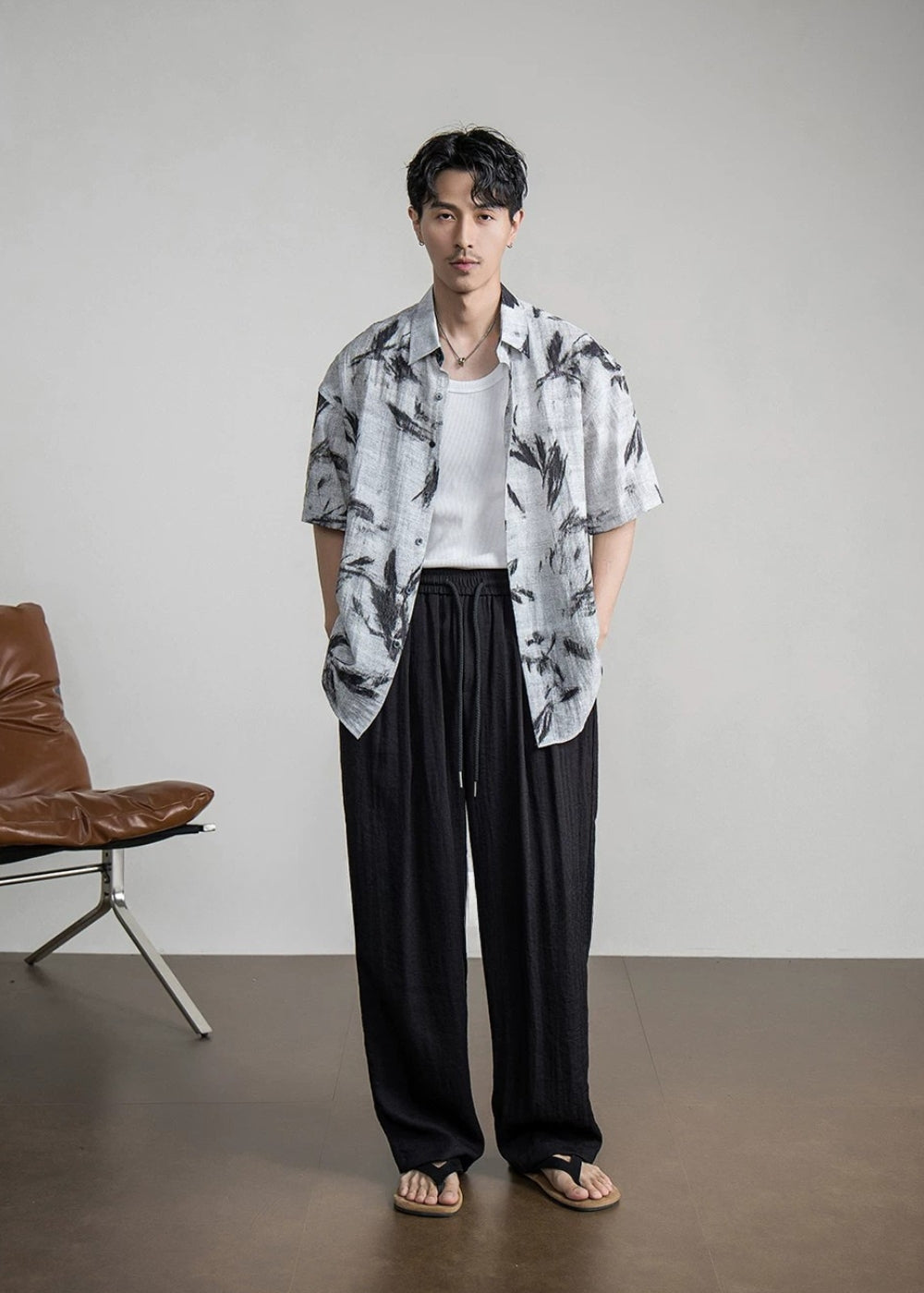 Breezy Crinkle Wide Pants  #FS106