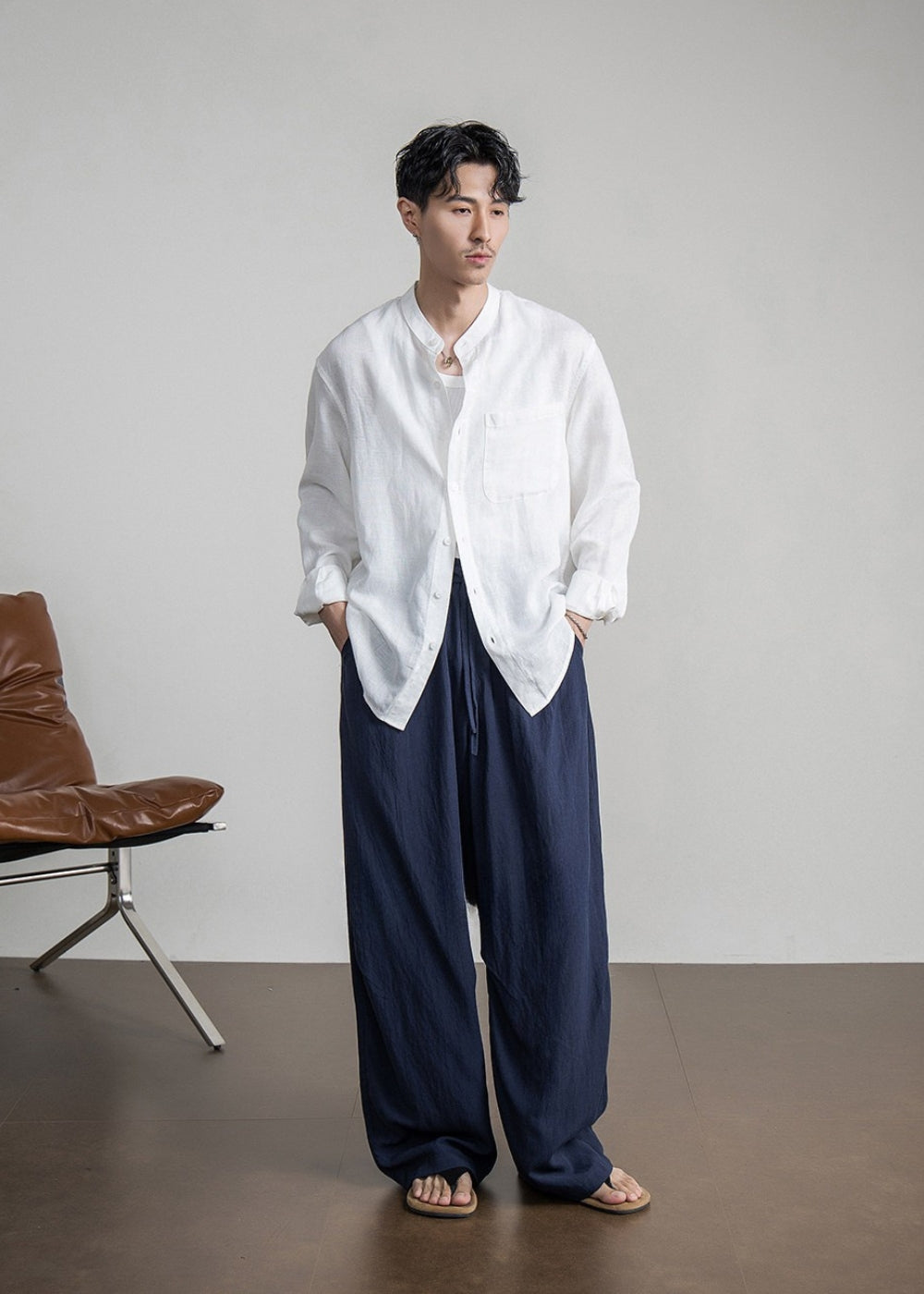 Tencel Blend Wide Drape Pants  #FS093