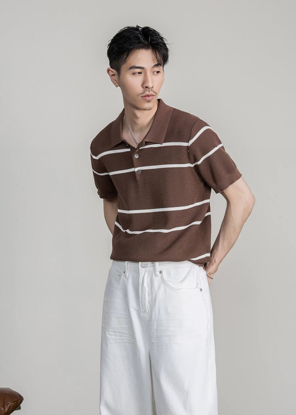 Classic Stripe Lyocell Polo  #FS101
