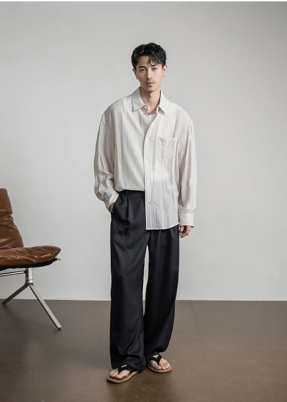 Airy Linen Relax Shirt  #FS030