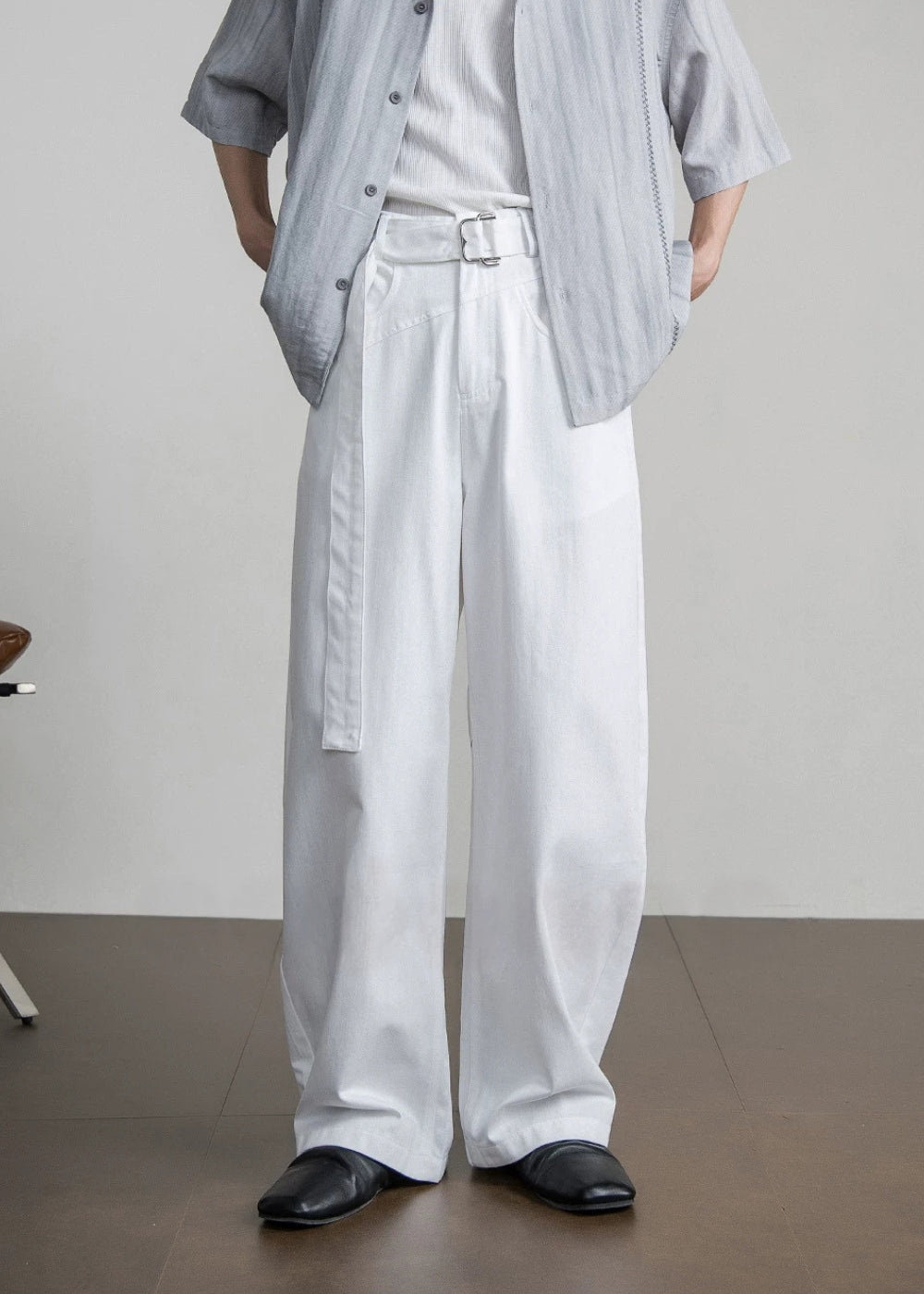 Detachable Belt Wide Pants  #FS108