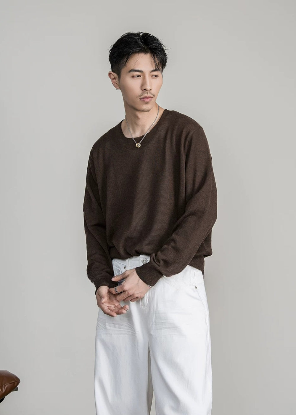 Soft Gauge Wool Crew Knit  #FS050