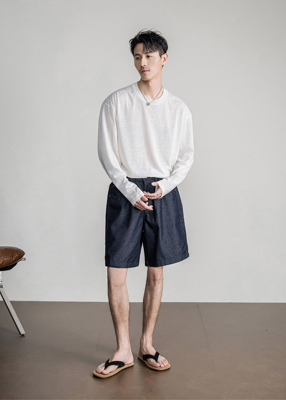 Grain Linen Drape Long Sleeve  #FS066
