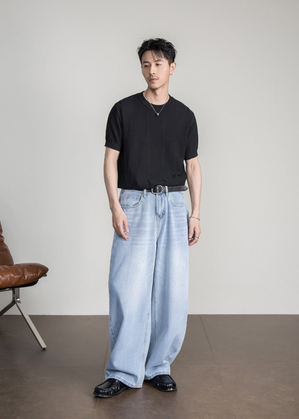 Breathable Knit Crew Neck T-Shirt  #FS087