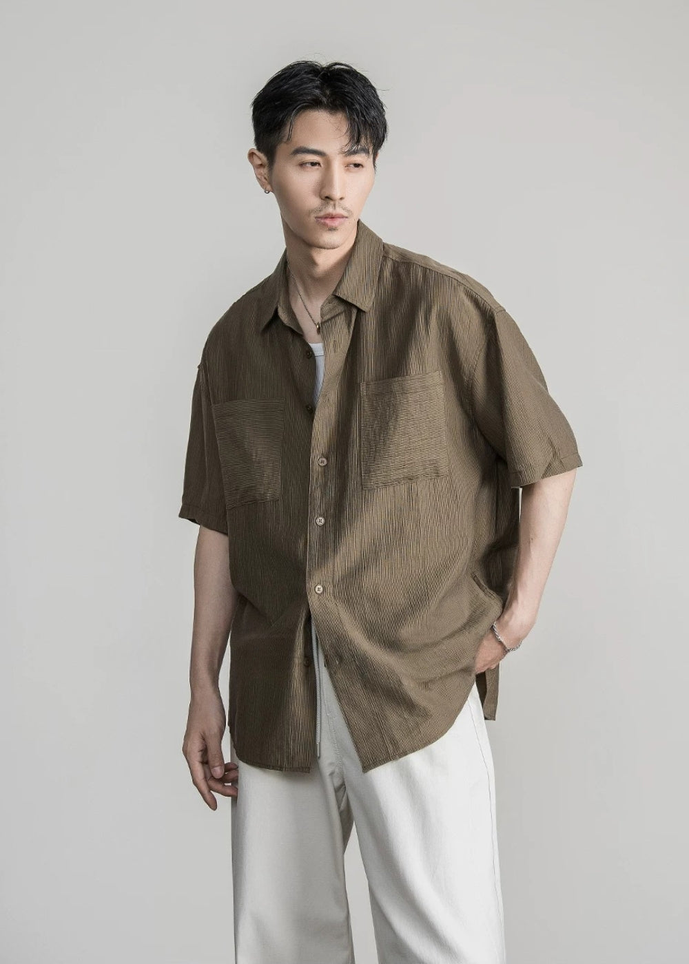 Soft Lyocell Oversized Shirt  #FS082