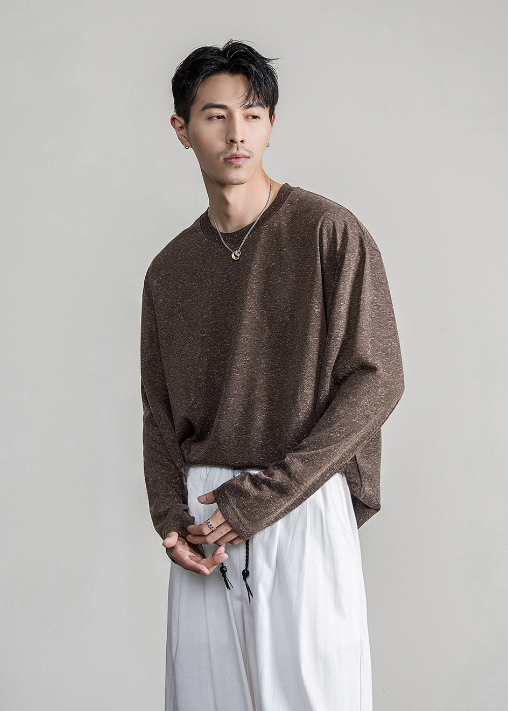 Grain Linen Drape Long Sleeve  #FS066