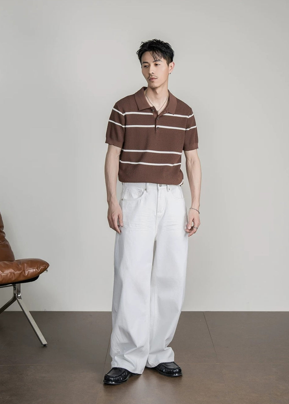 Classic Stripe Lyocell Polo  #FS101