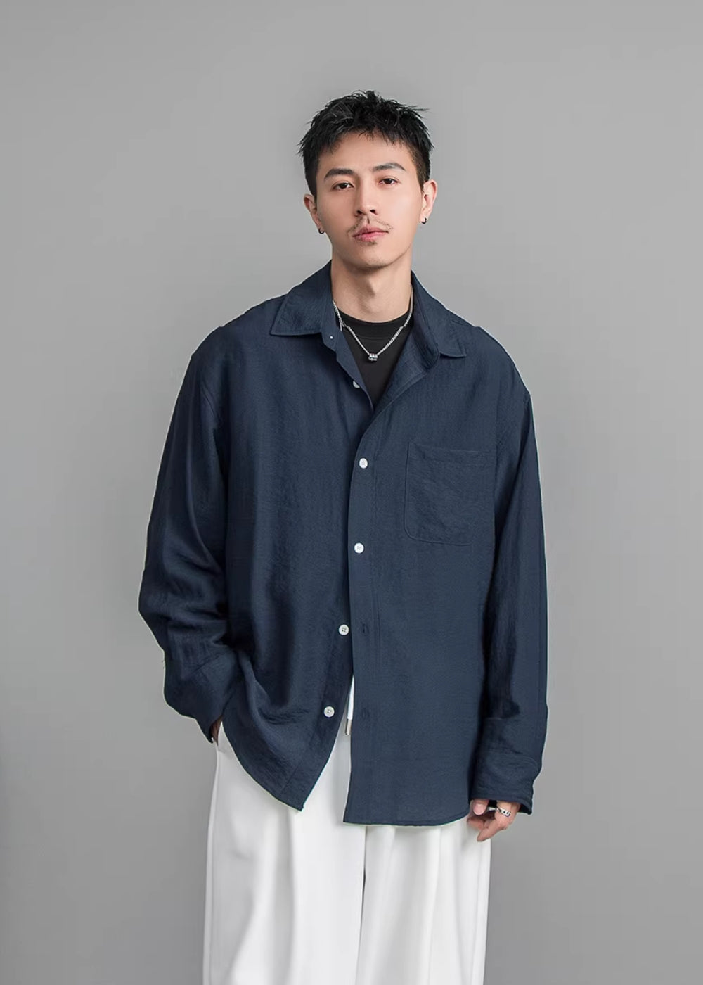 Airy Linen Relax Shirt  #FS030