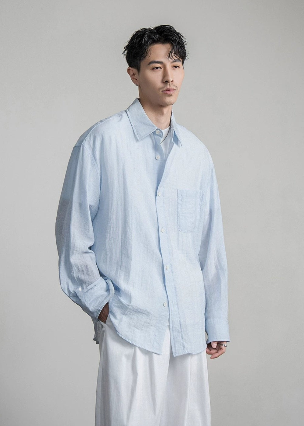 Airy Linen Relax Shirt  #FS030