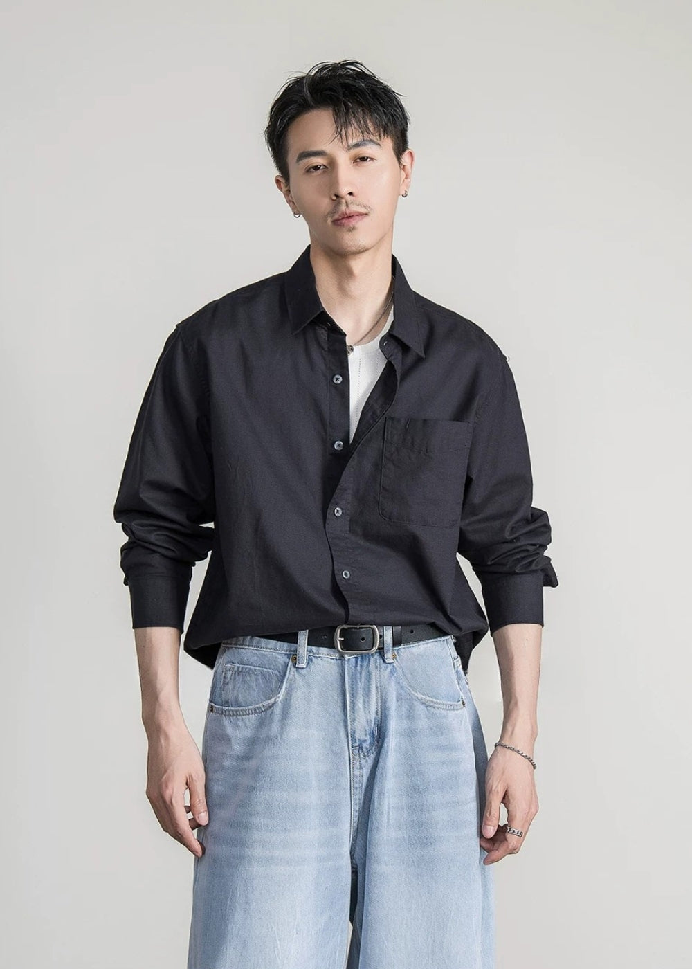 Calm Linen Loose Shirt  #FS055