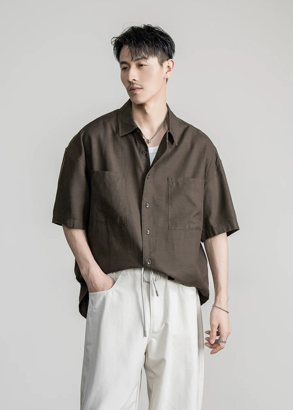 Fluid Lyocell Loose Shirt  #FS095