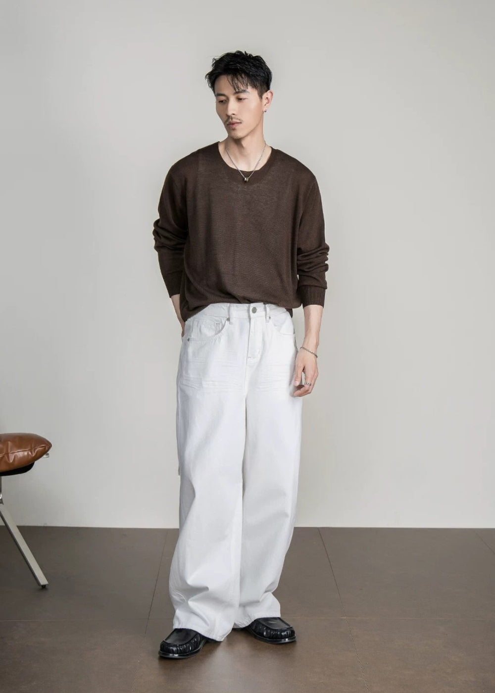 Soft Gauge Wool Crew Knit  #FS050