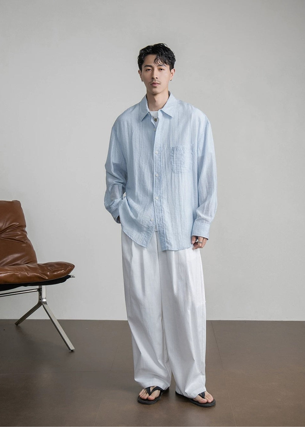 Airy Linen Relax Shirt  #FS030