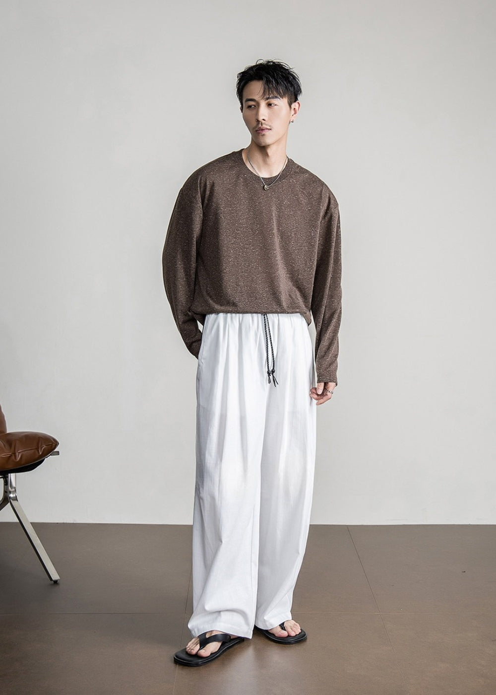 Grain Linen Drape Long Sleeve  #FS066