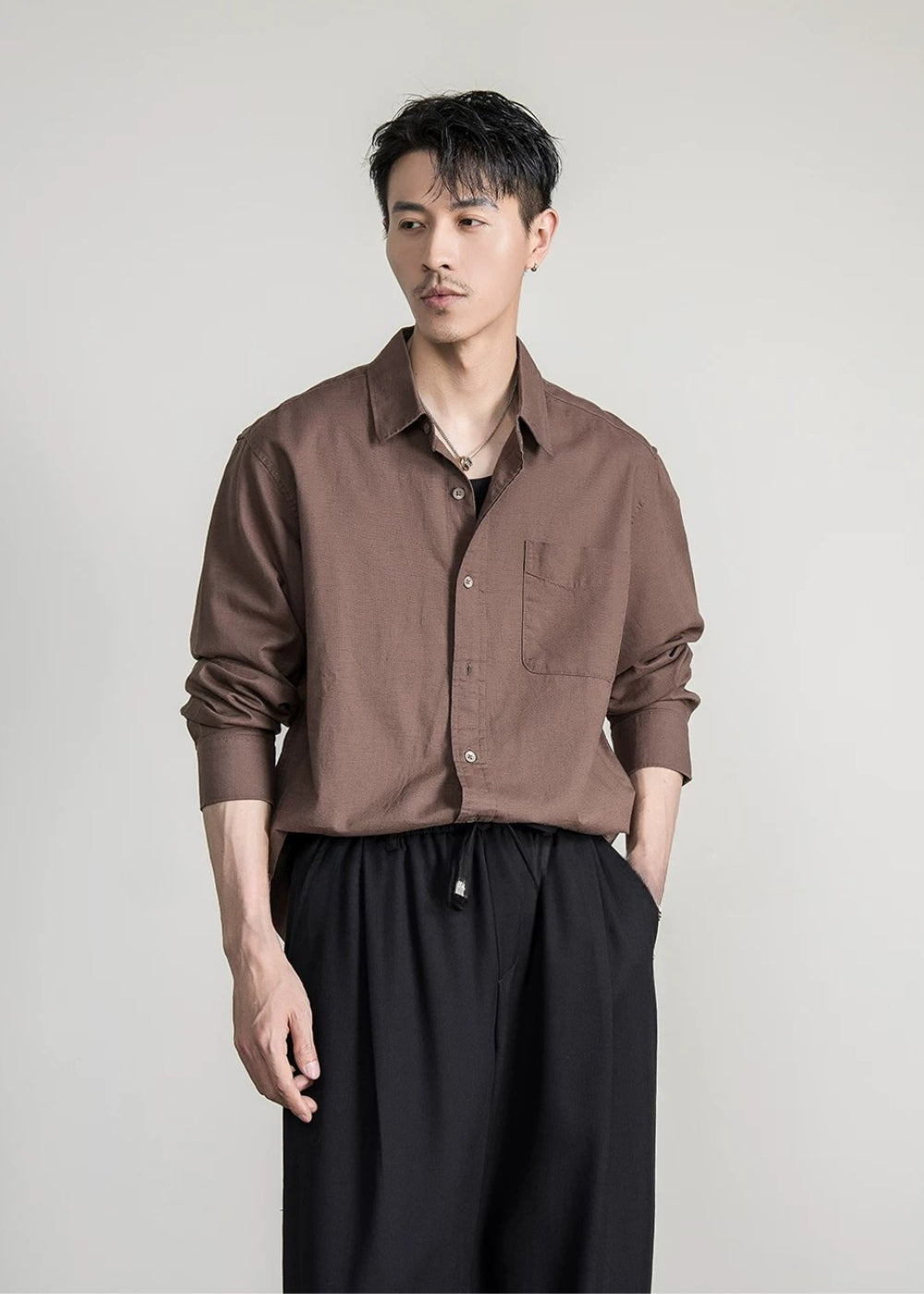 Calm Linen Loose Shirt  #FS055