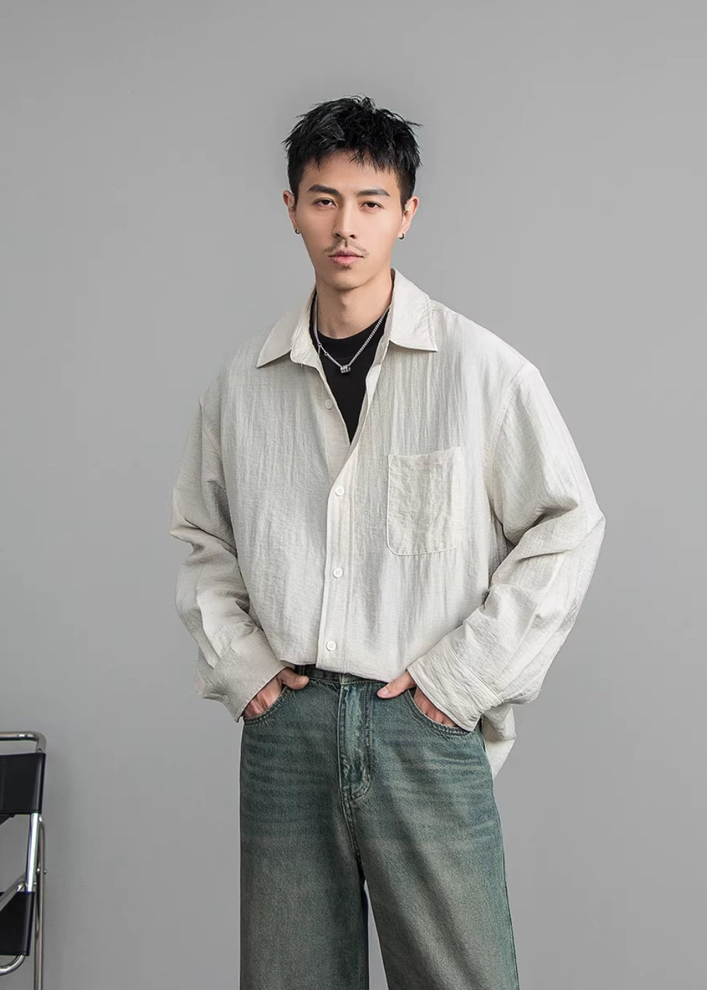 Airy Linen Relax Shirt  #FS030