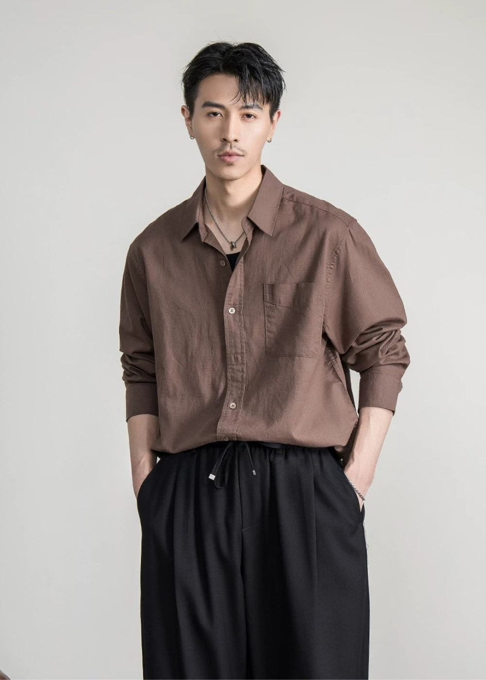 Calm Linen Loose Shirt  #FS055