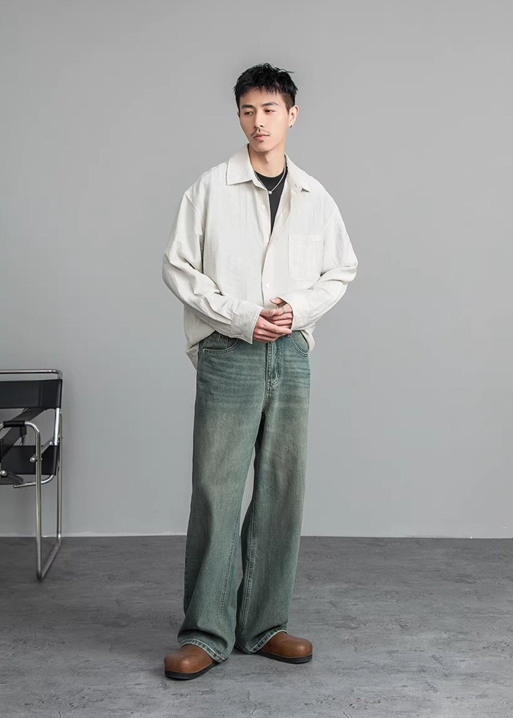 Airy Linen Relax Shirt  #FS030