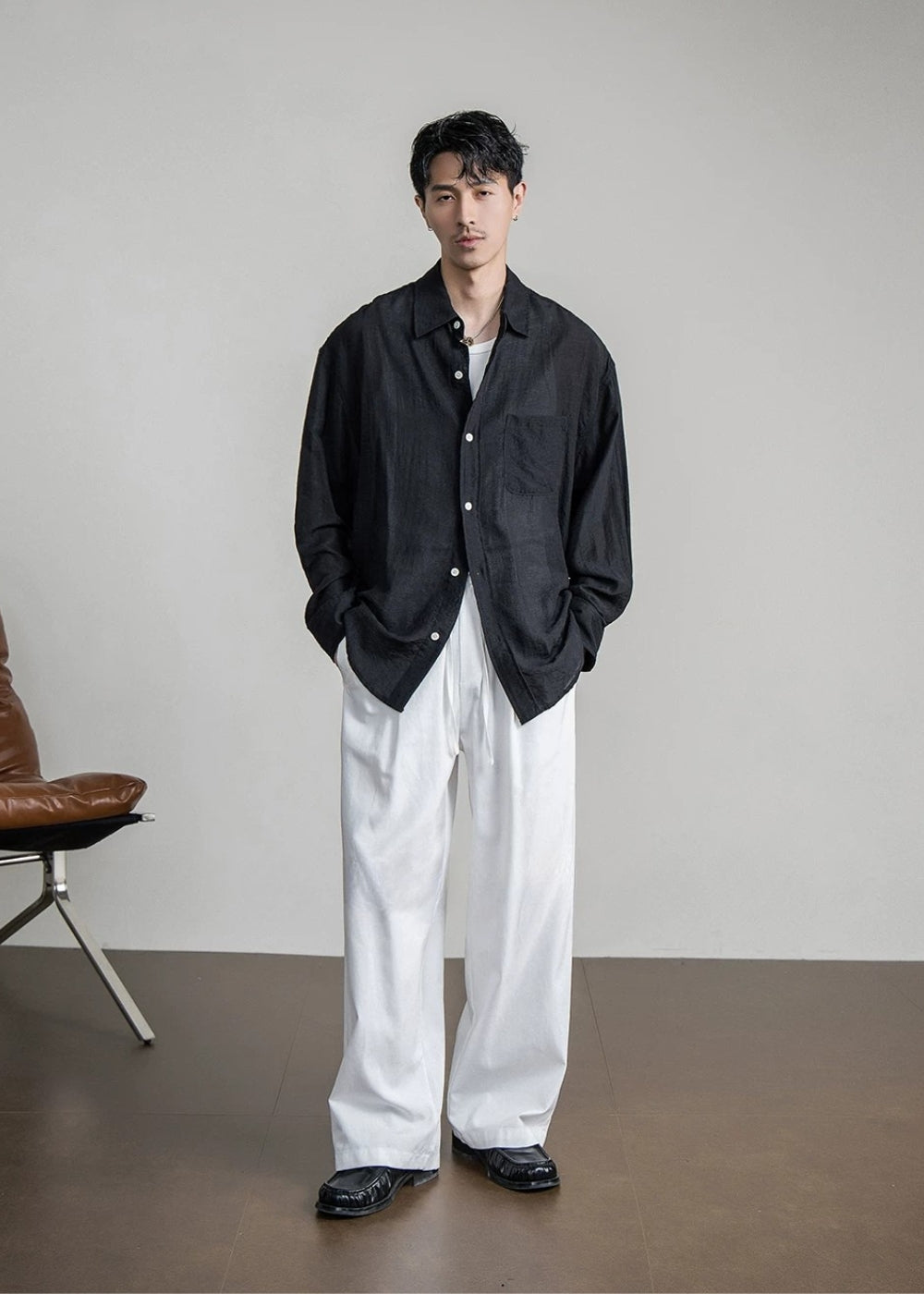 Airy Linen Relax Shirt  #FS030