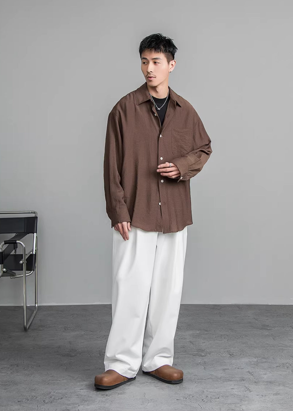 Airy Linen Relax Shirt  #FS030