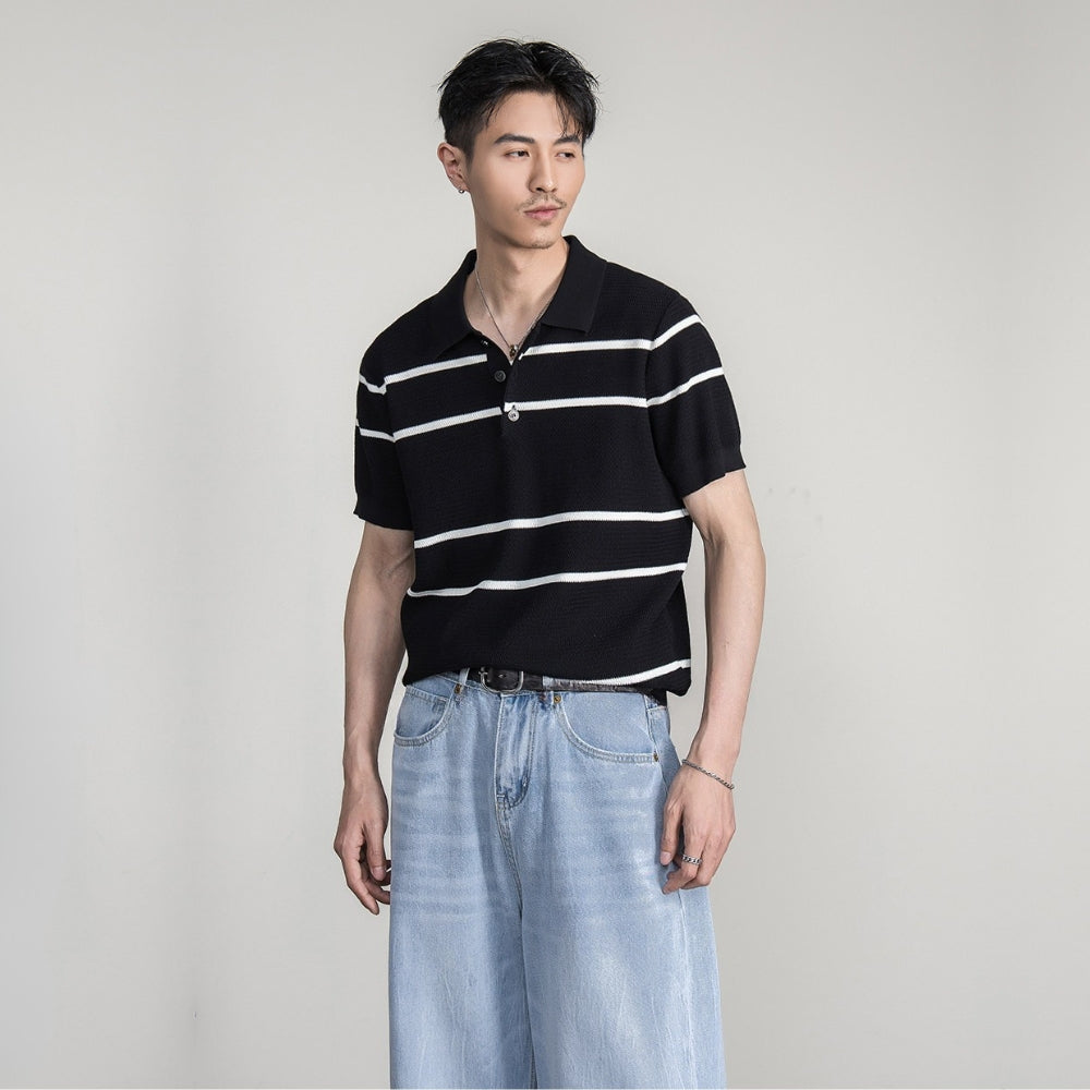 Classic Stripe Lyocell Polo  #FS101