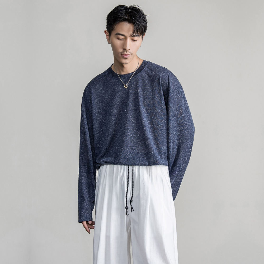 Grain Linen Drape Long Sleeve  #FS066
