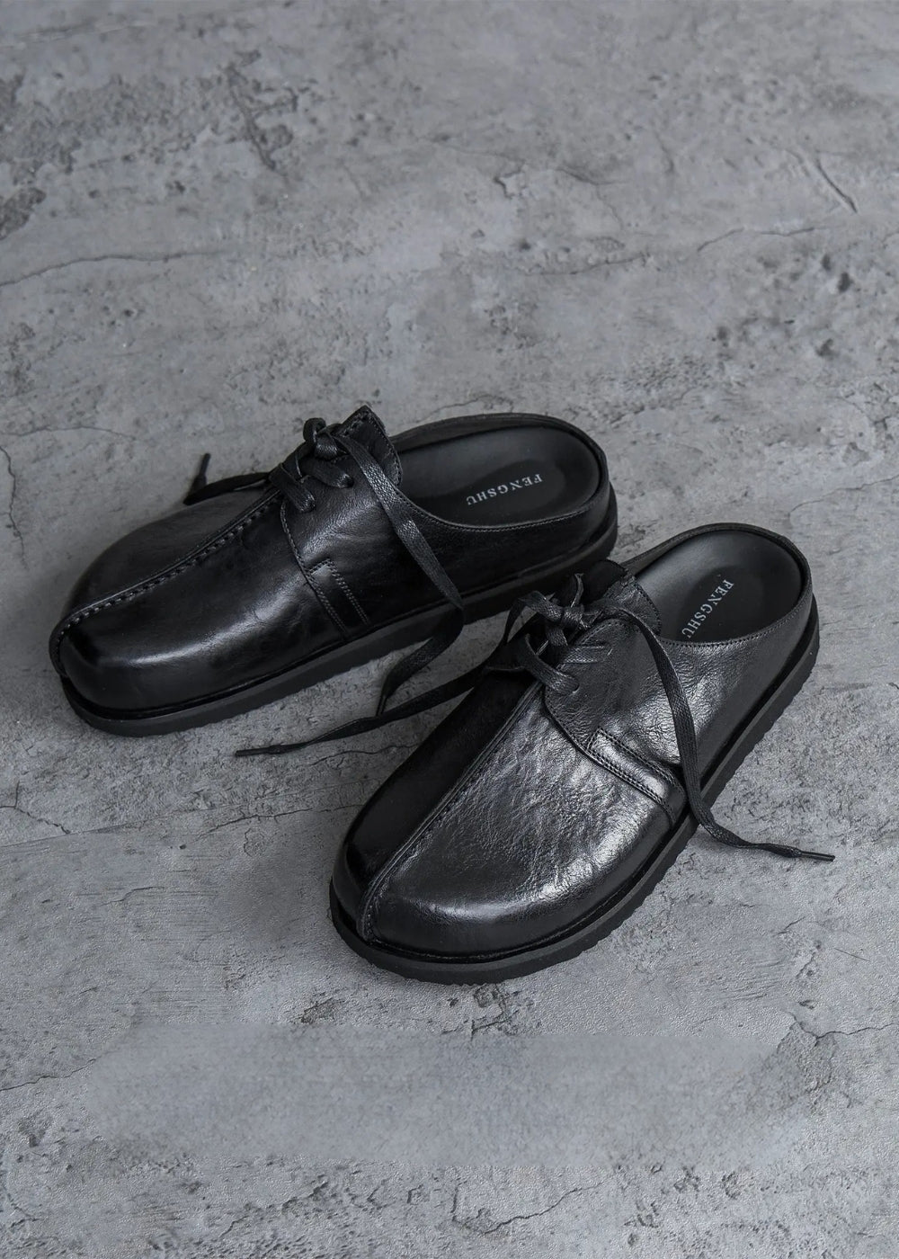 Classic Tie Leather Mule  #FS015