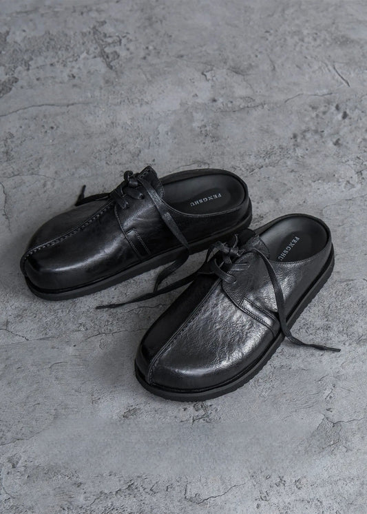 Classic Tie Leather Mule  #FS015