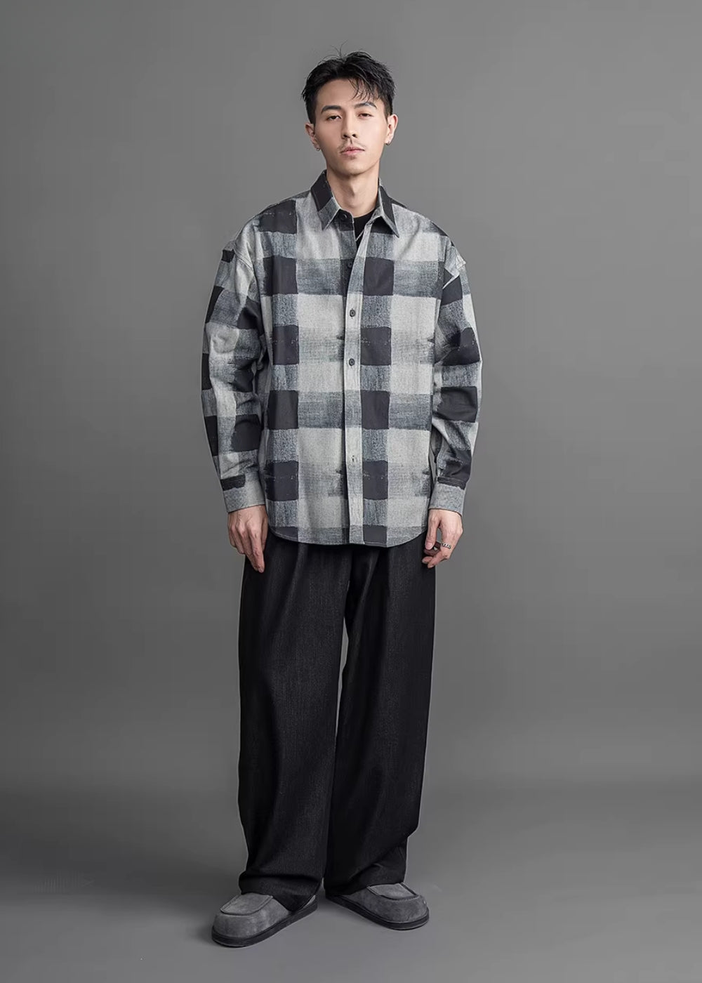 Calm Tone Check Shirt  #FS029