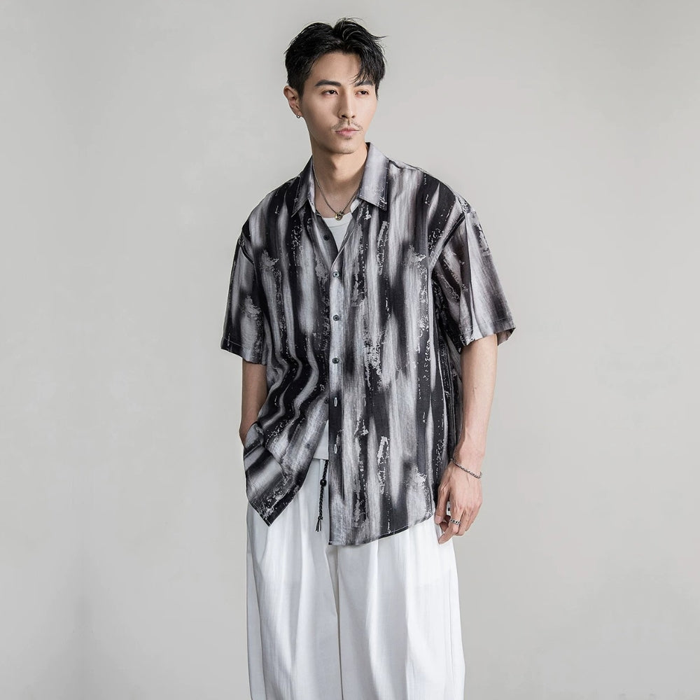Abstract Gradient Loose Shirt  #FS084