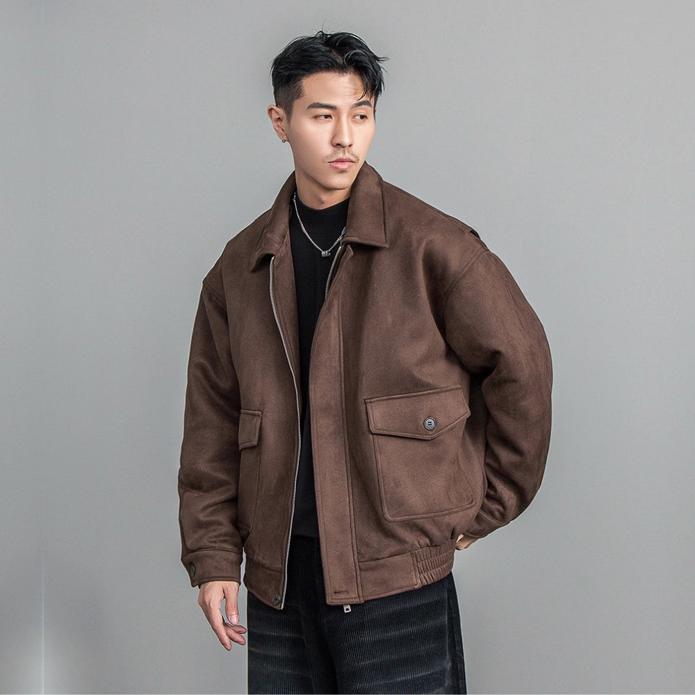 Velour Texture Retro Blouson  #FS008