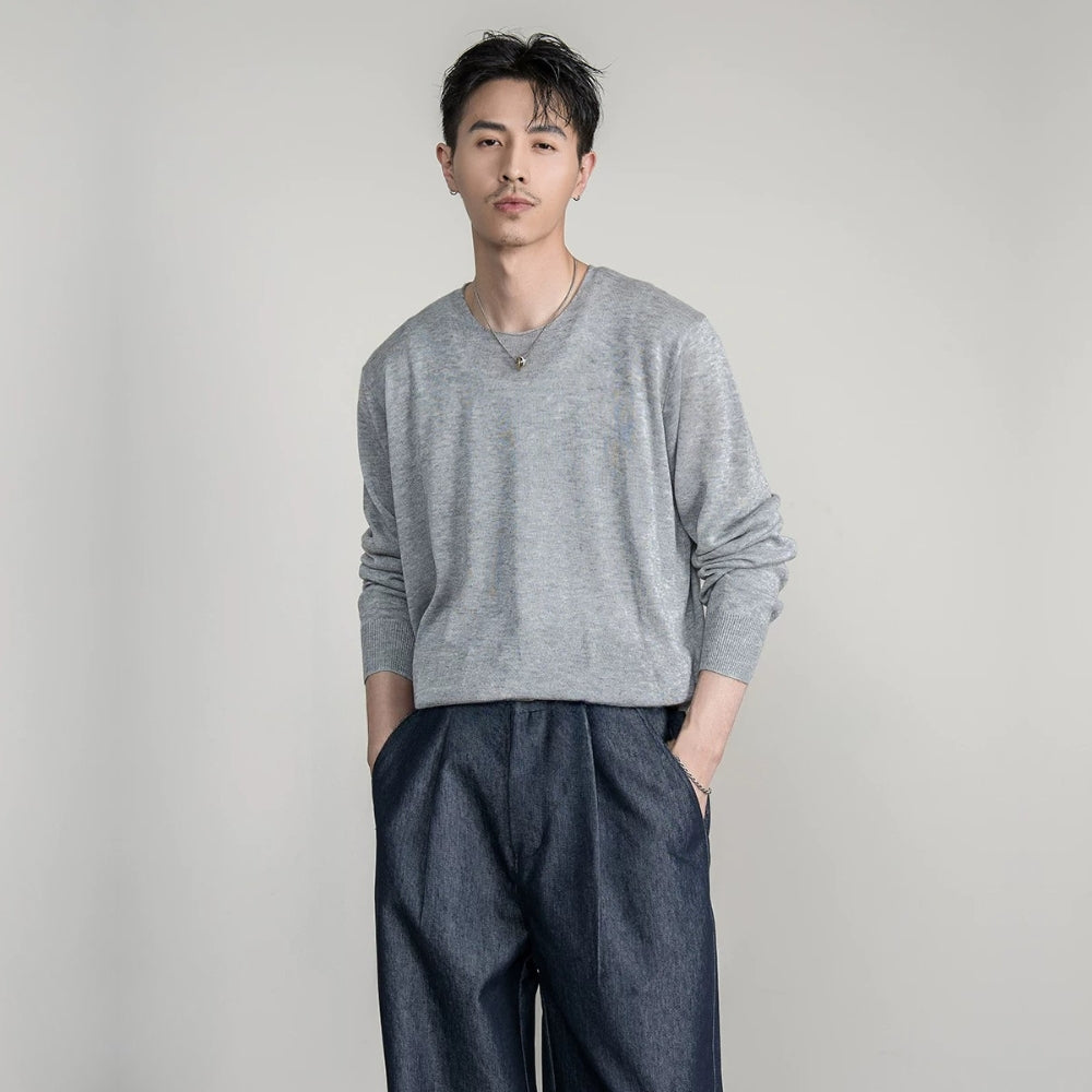 Soft Gauge Wool Crew Knit  #FS050