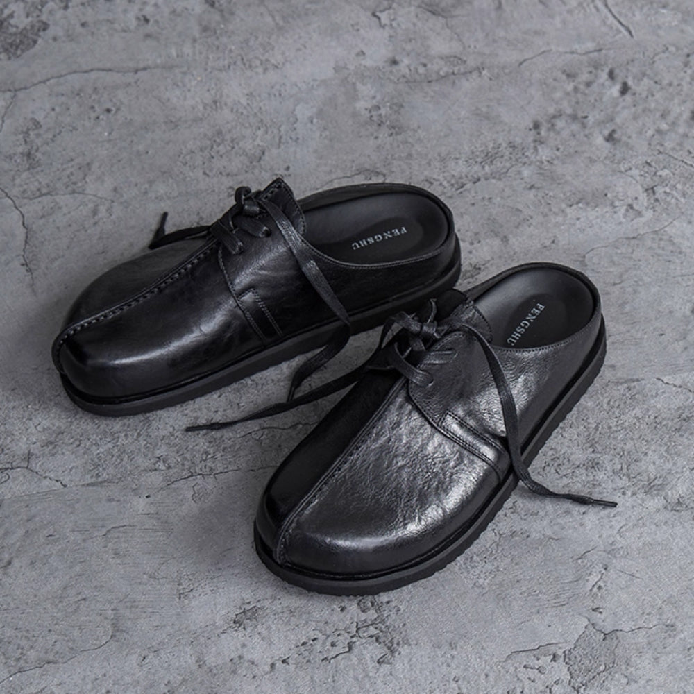 Classic Tie Leather Mule  #FS015