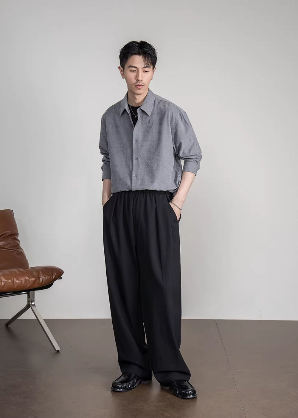Smooth Matte Loose Shirt  #FS032