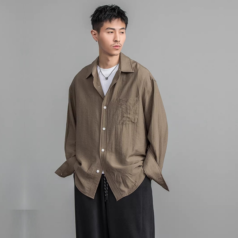 Airy Linen Relax Shirt  #FS030